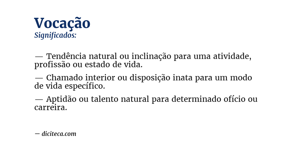 Significado de vocação