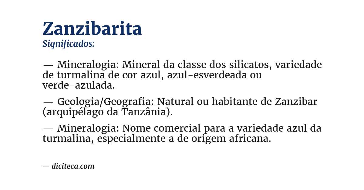 Significado de zanzibarita