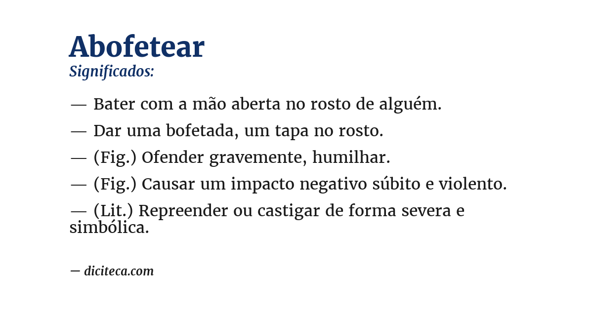 Significado de abofetear