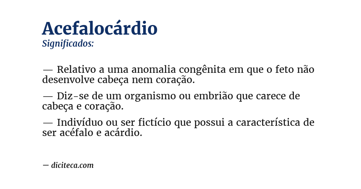Significado de acefalocárdio