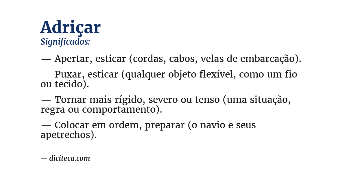 Significado de adriçar