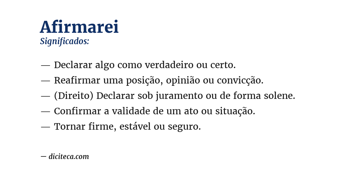 Significado de afirmarei