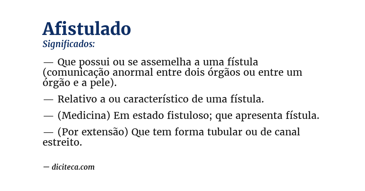 Significado de afistulado