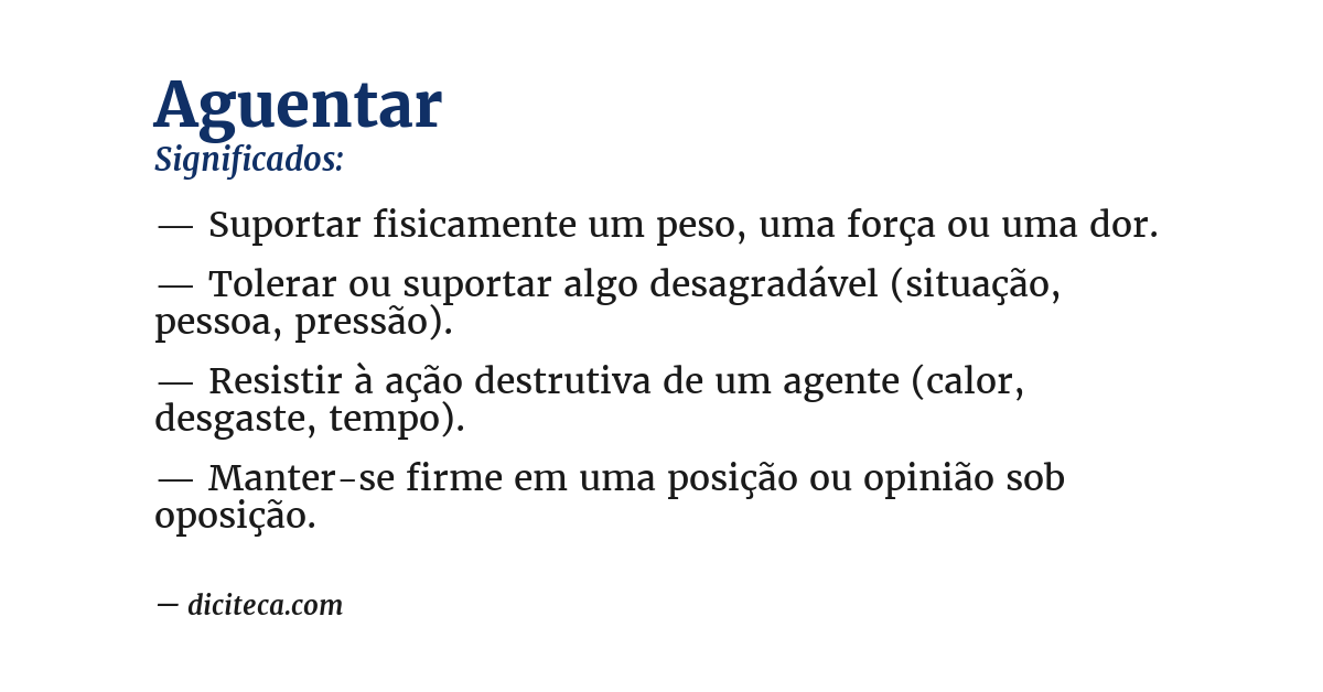 Significado de aguentar