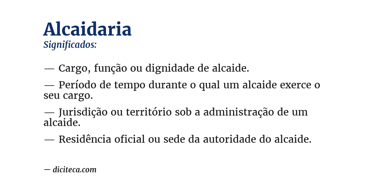 Significado de alcaidaria