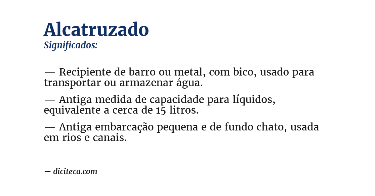 Significado de alcatruzado