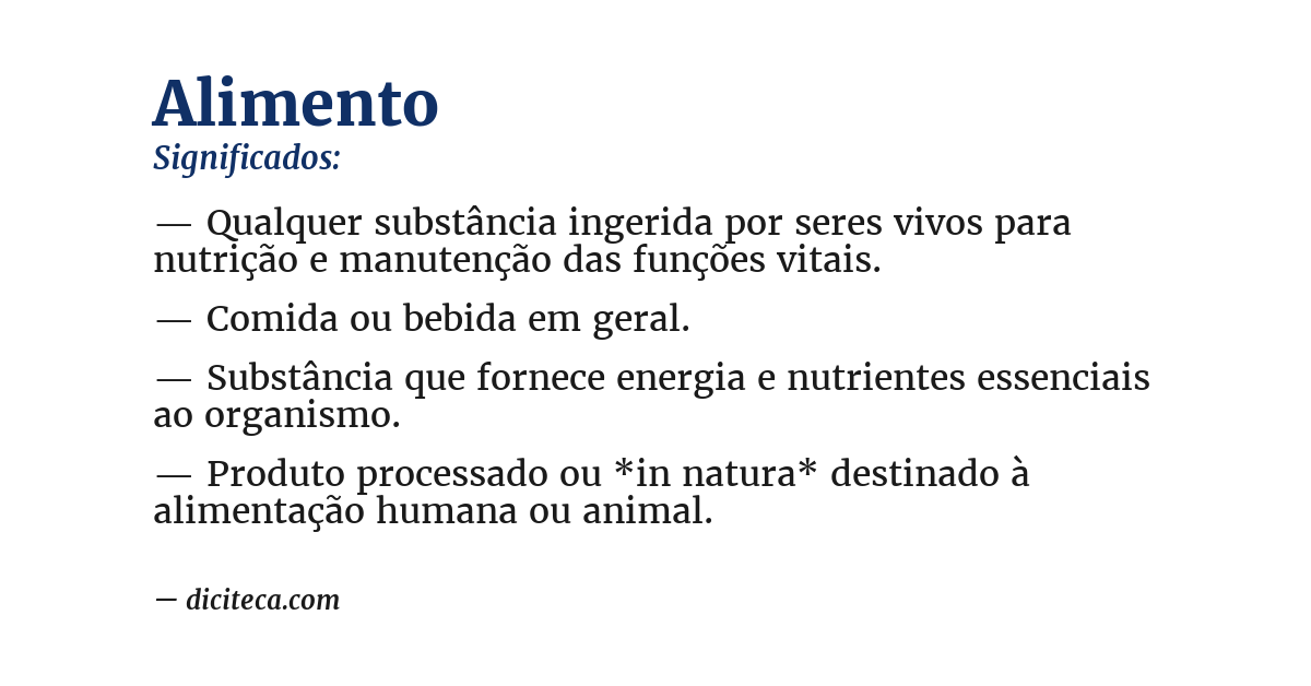 Significado de alimento