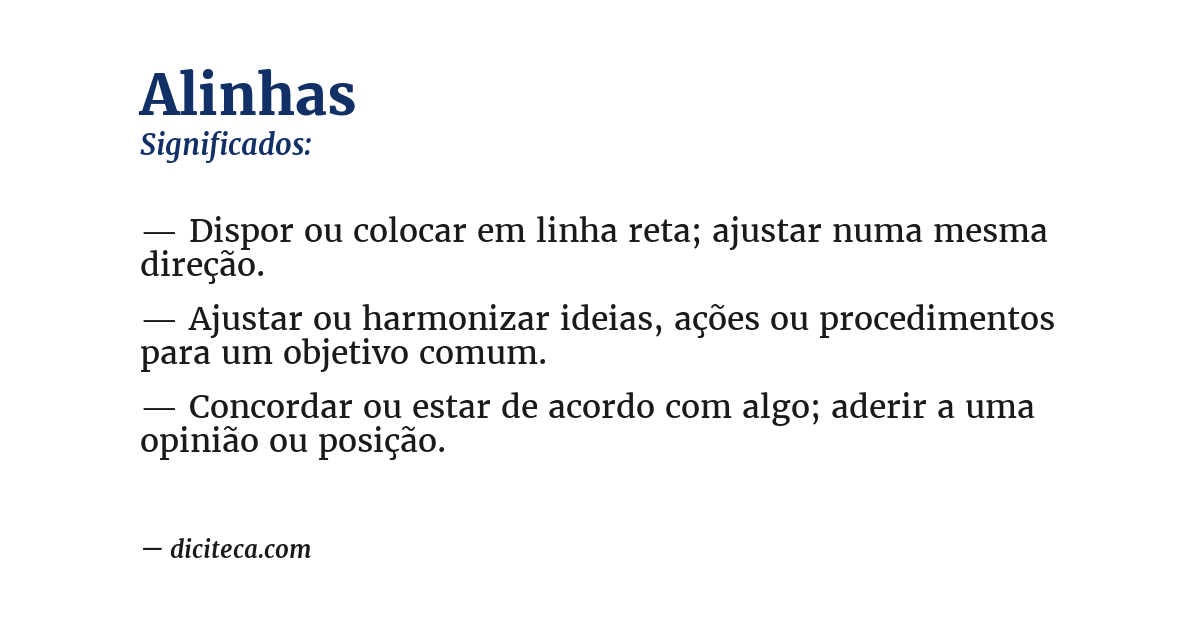 Significado de alinhas