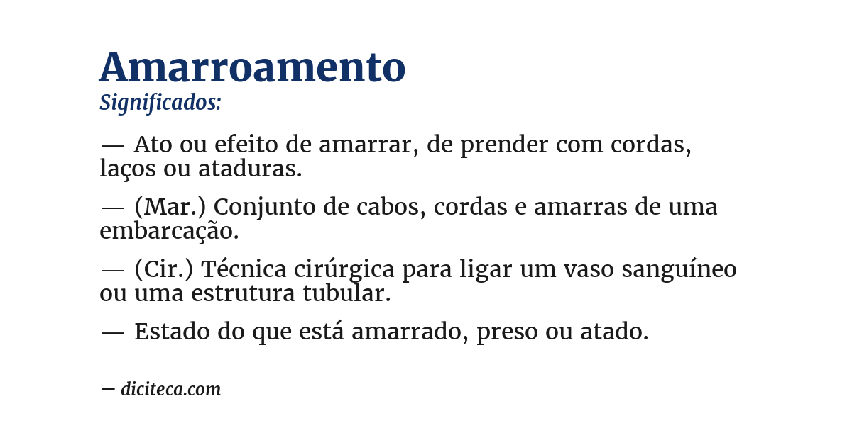 Significado de amarroamento