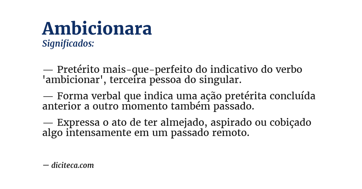 Significado de ambicionara