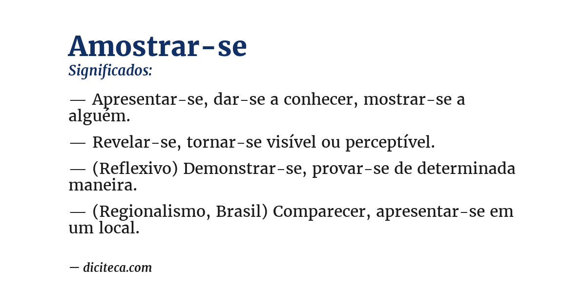 Significado de amostrar-se