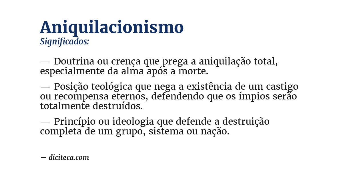 Significado de aniquilacionismo