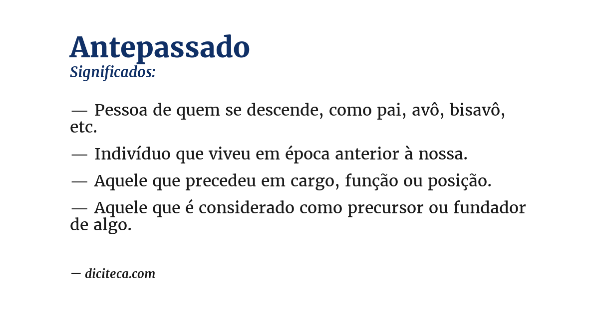 Significado de antepassado