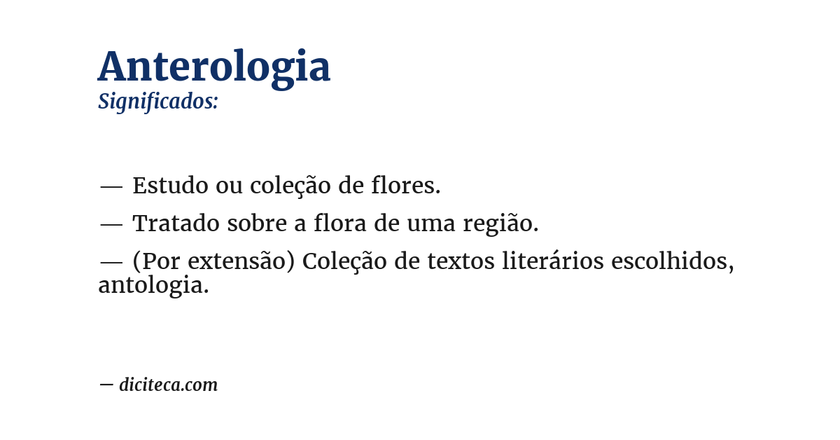 Significado de anterologia