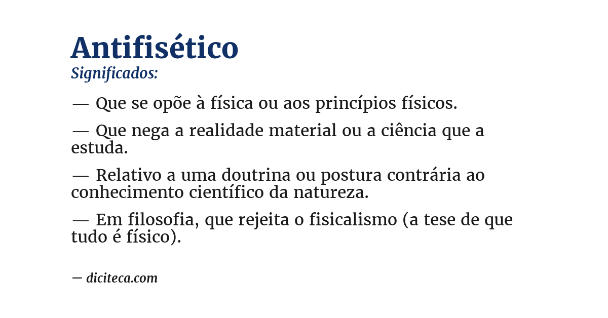 Significado de antifisético