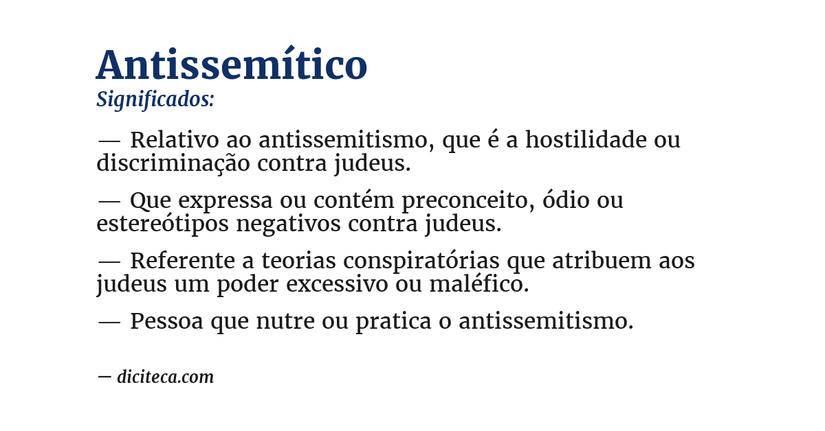 Significado de antissemítico