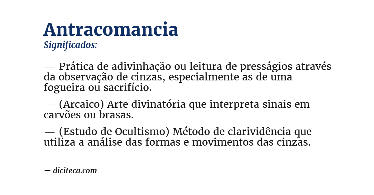 Significado de antracomancia
