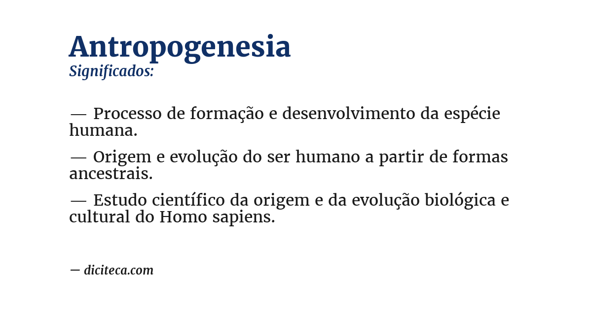 Significado de antropogenesia