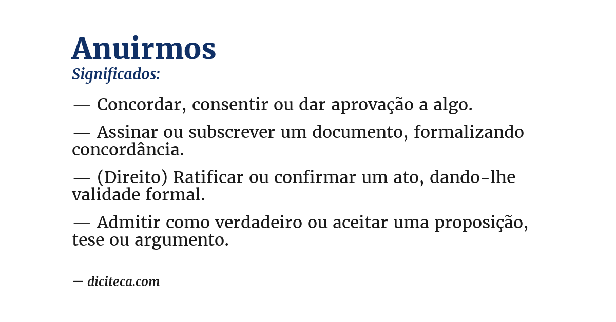 Significado de anuirmos