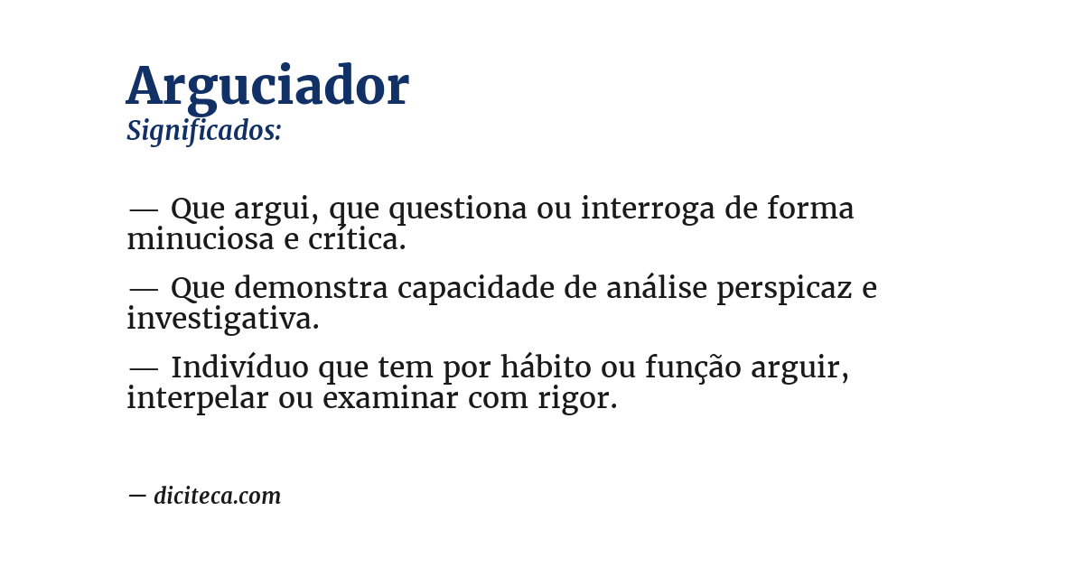 Significado de arguciador