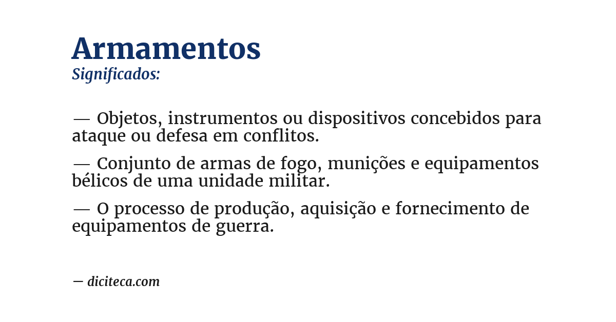 Significado de armamentos