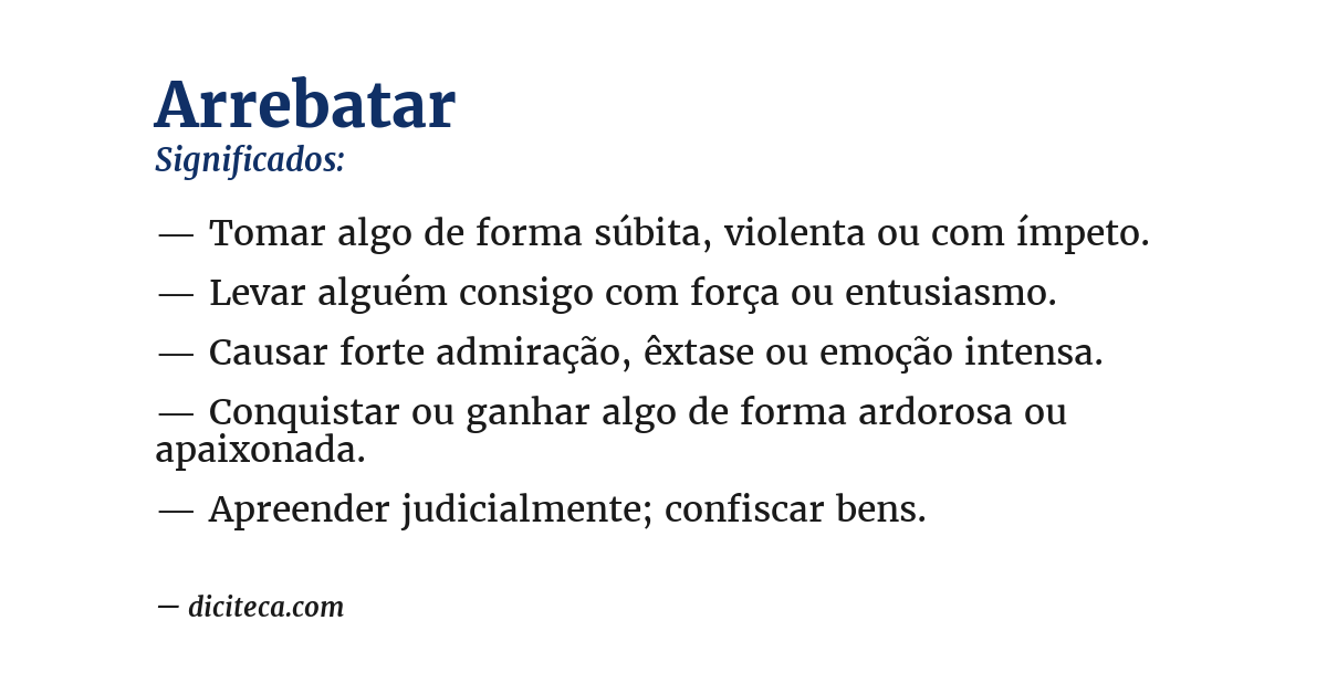 Significado de arrebatar