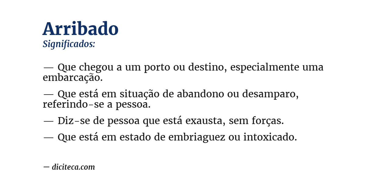 Significado de arribado