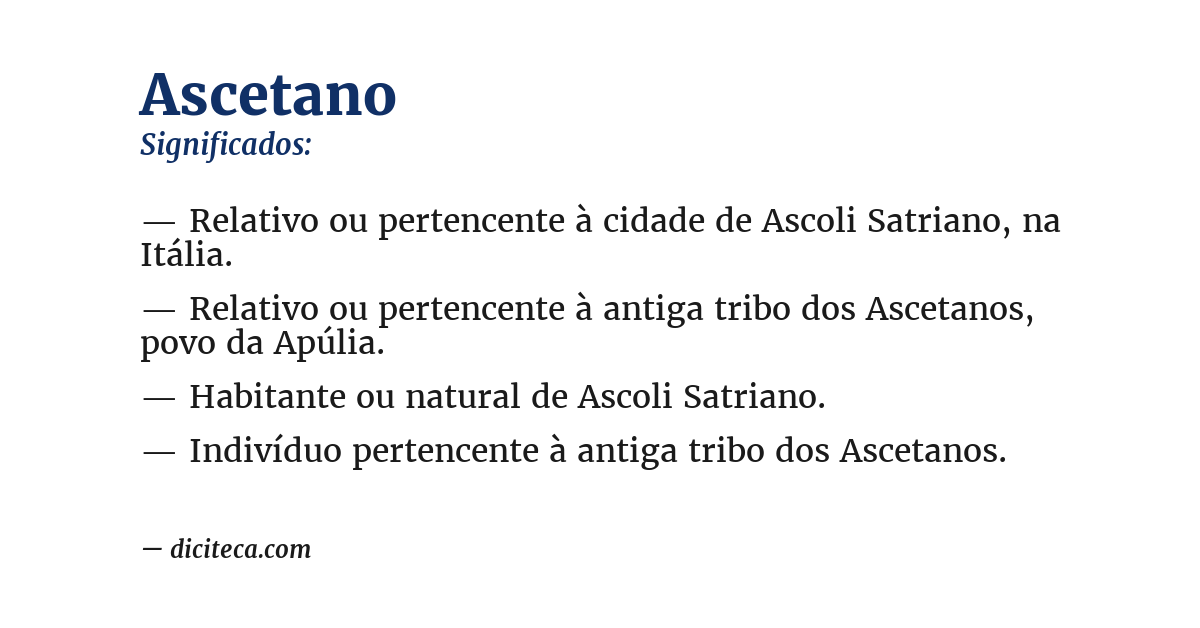 Significado de ascetano