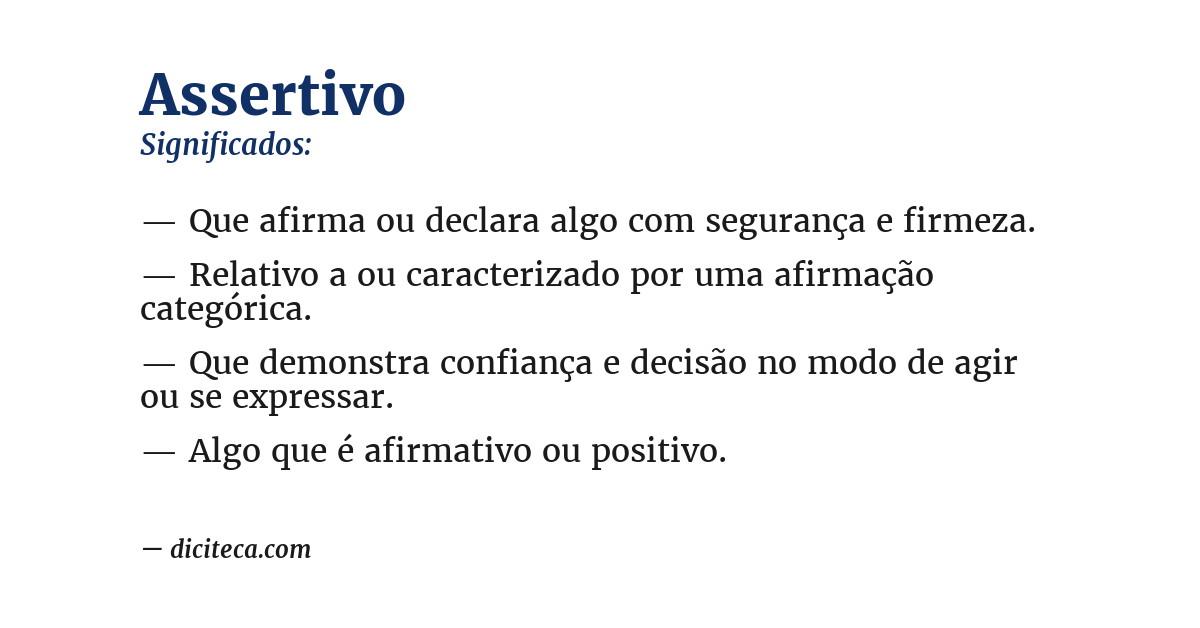 Significado de assertivo