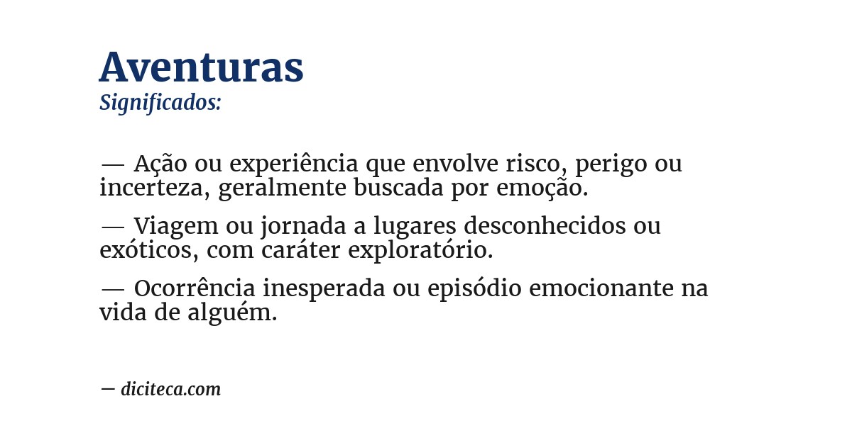 Significado de aventuras