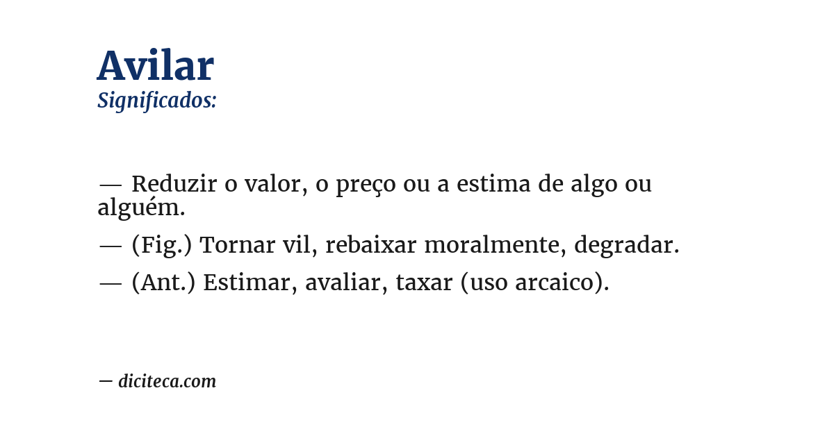 Significado de avilar