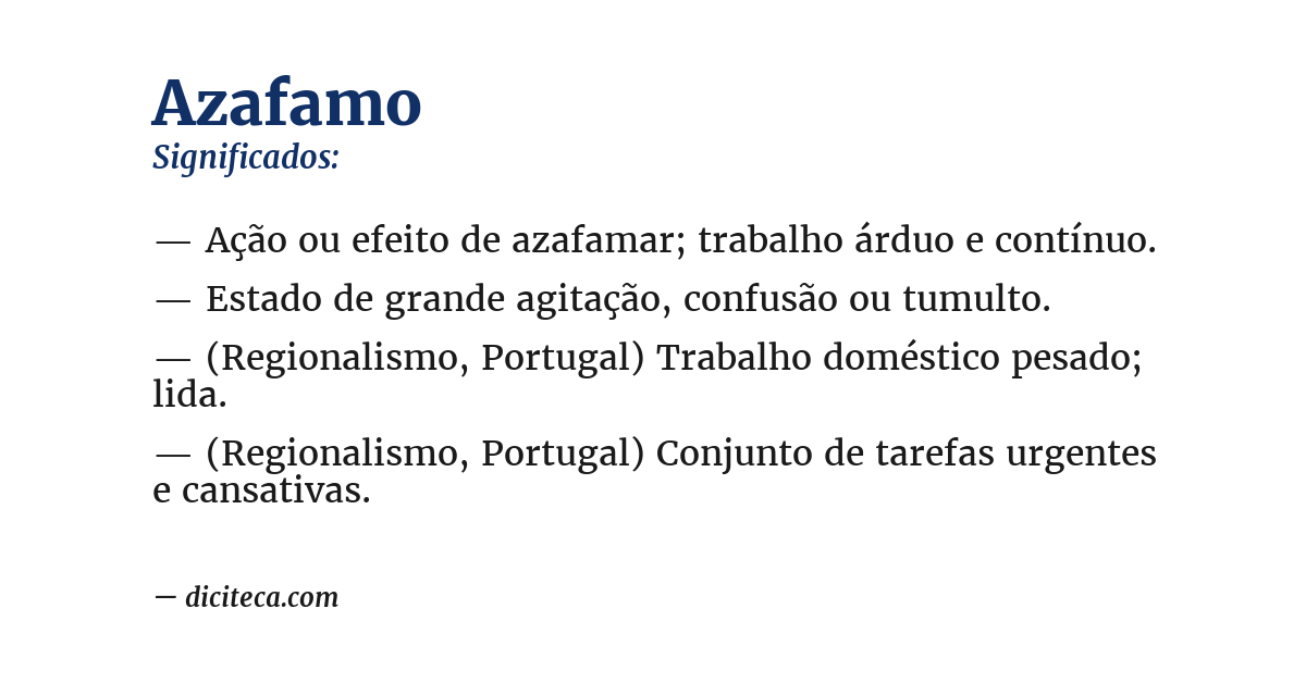 Significado de azafamo