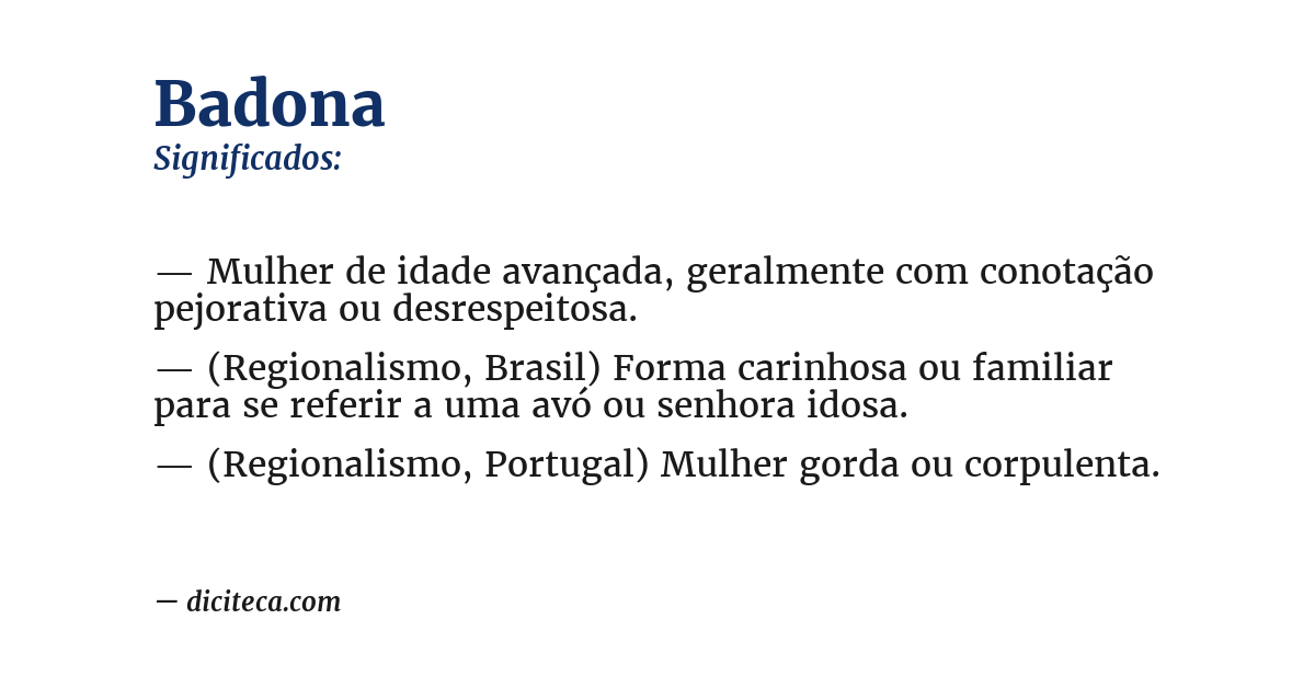 Significado de badona