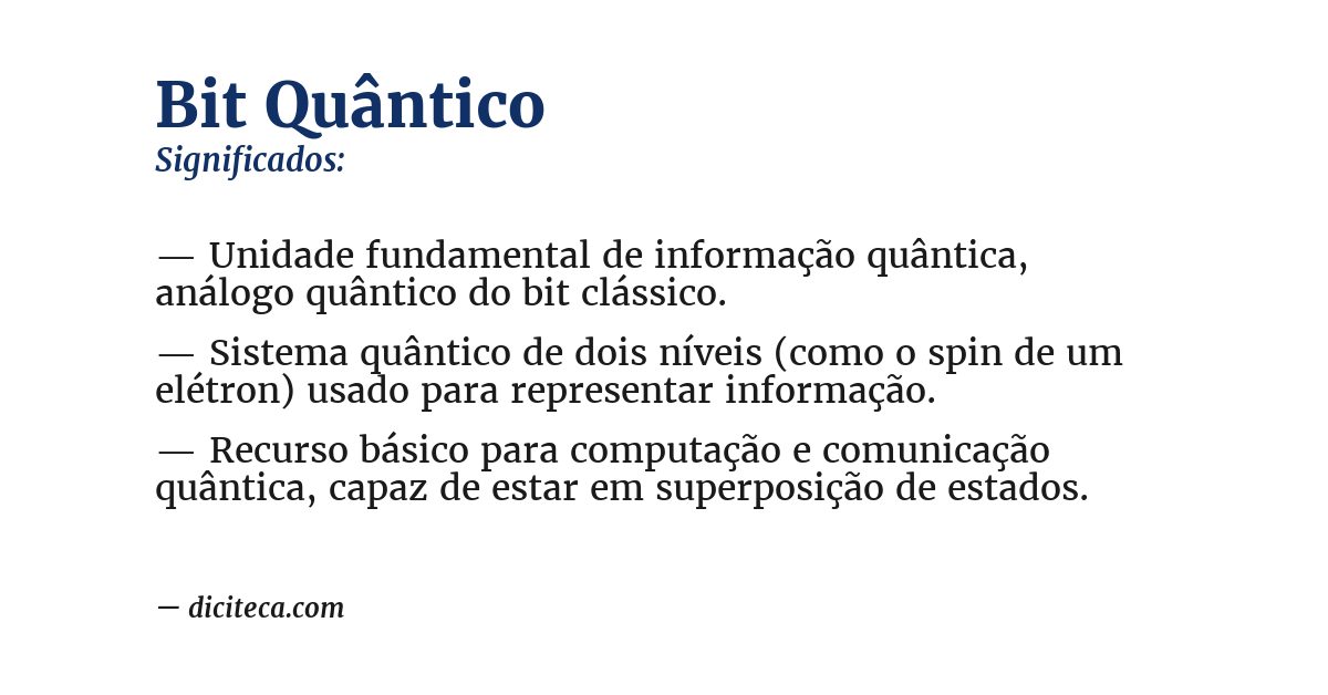 Significado de bit quântico
