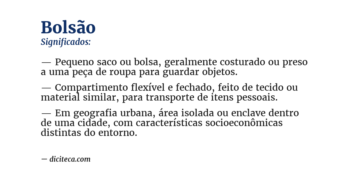 Significado de bolsão