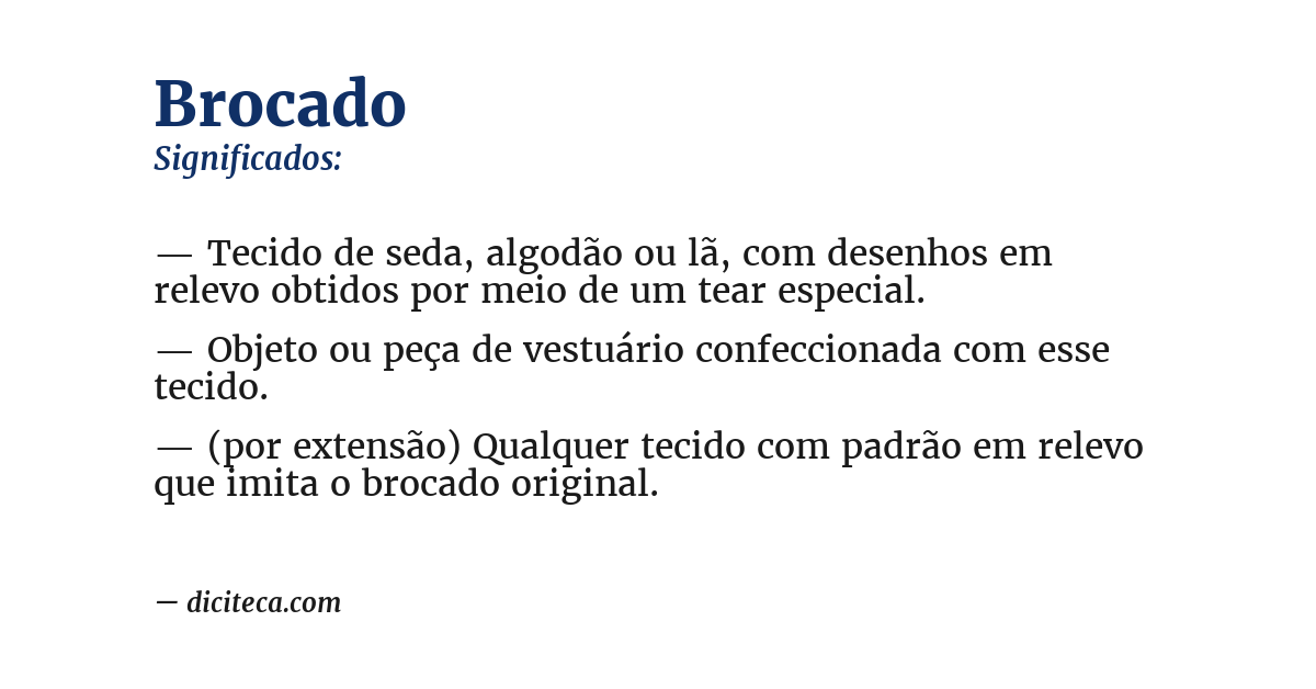 Significado de brocado