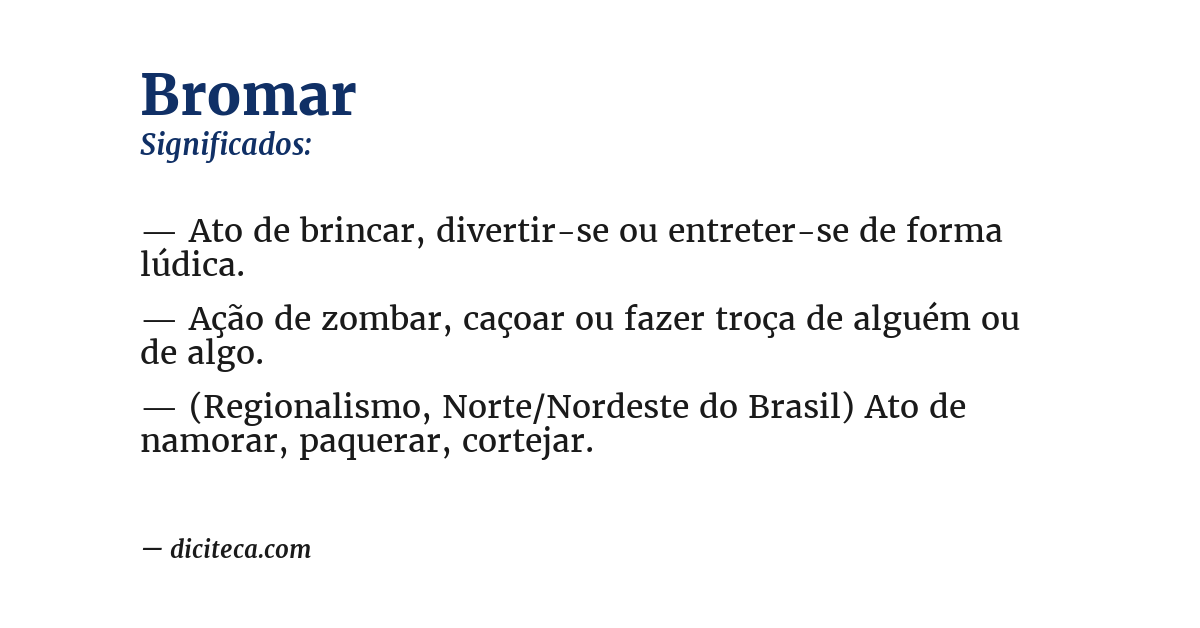 Significado de bromar
