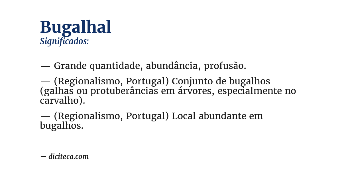 Significado de bugalhal