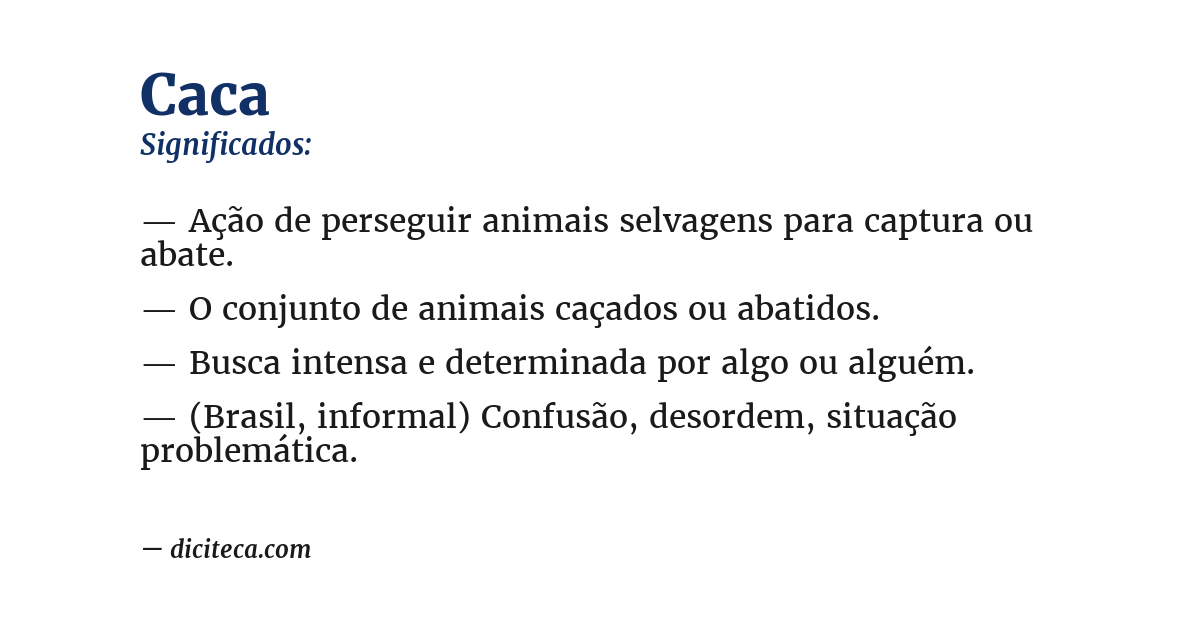Significado de caca