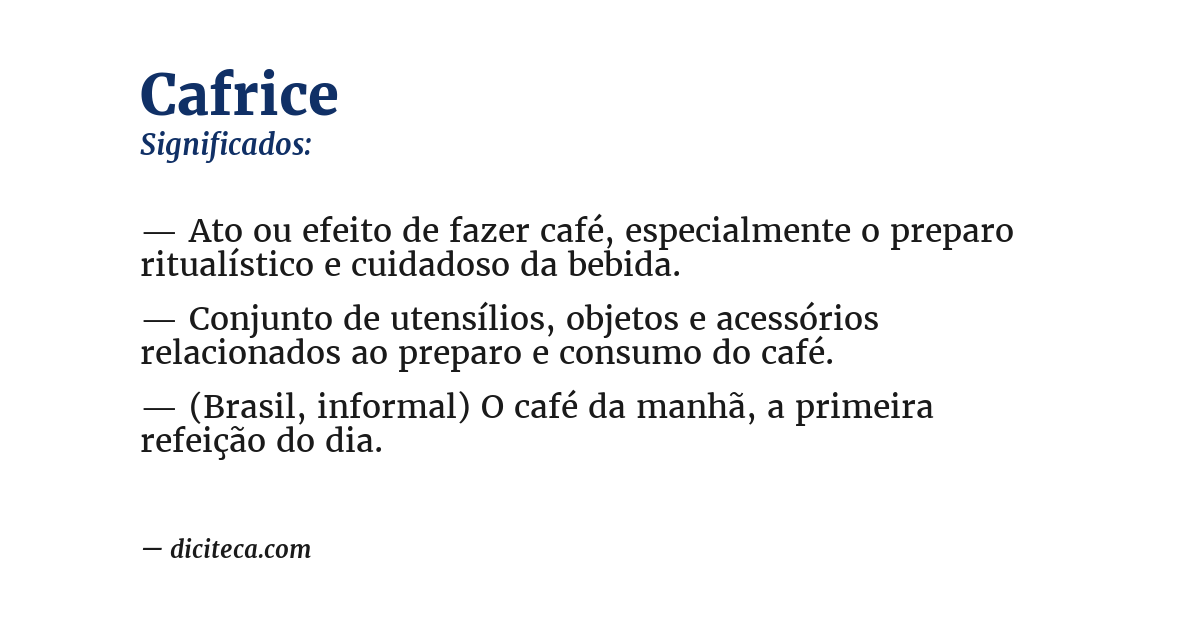 Significado de cafrice