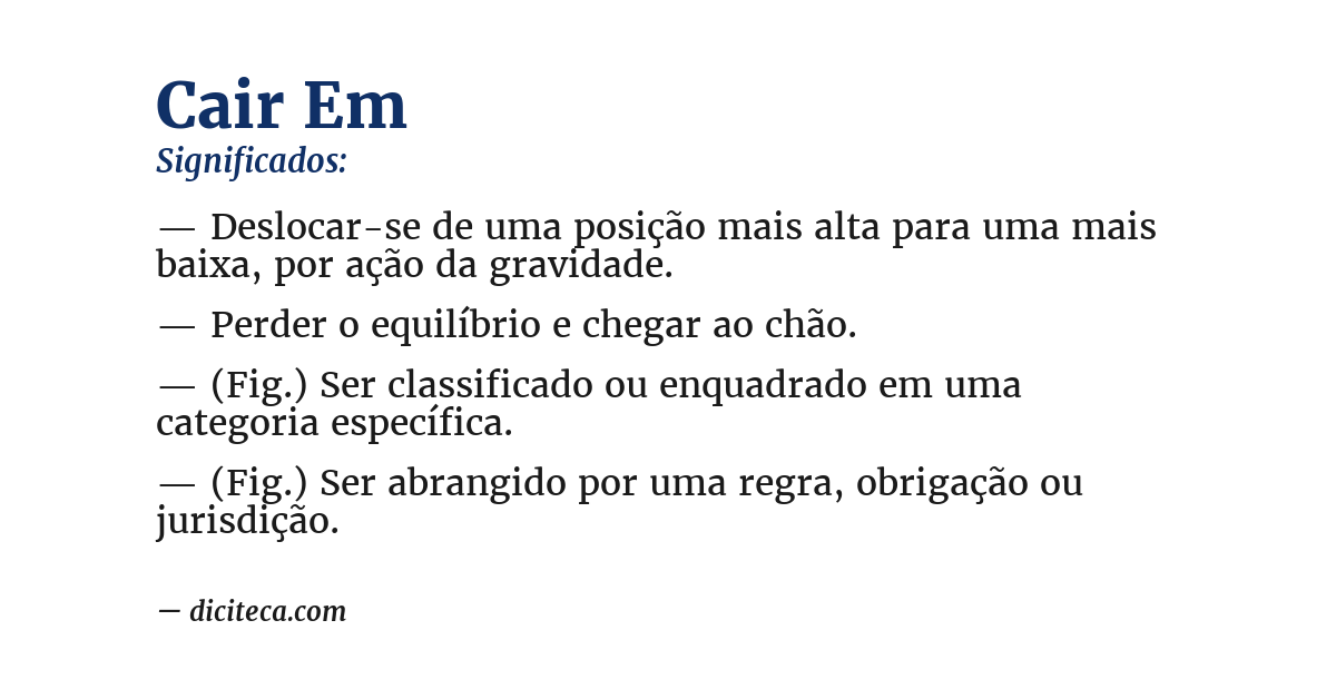 Significado de cair em