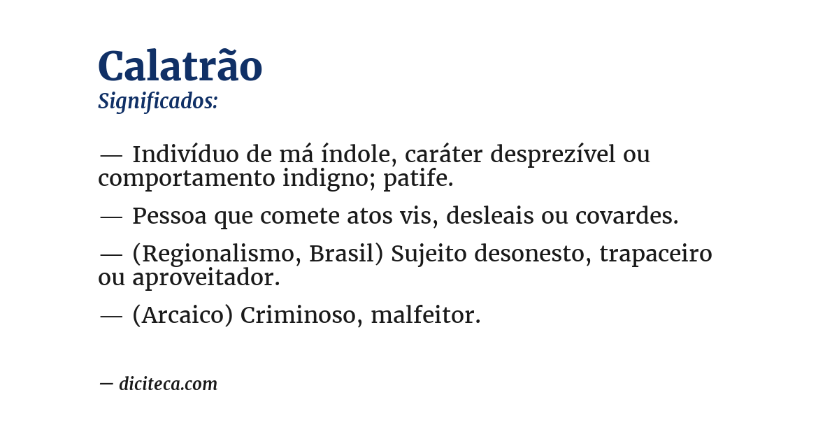 Significado de calatrão