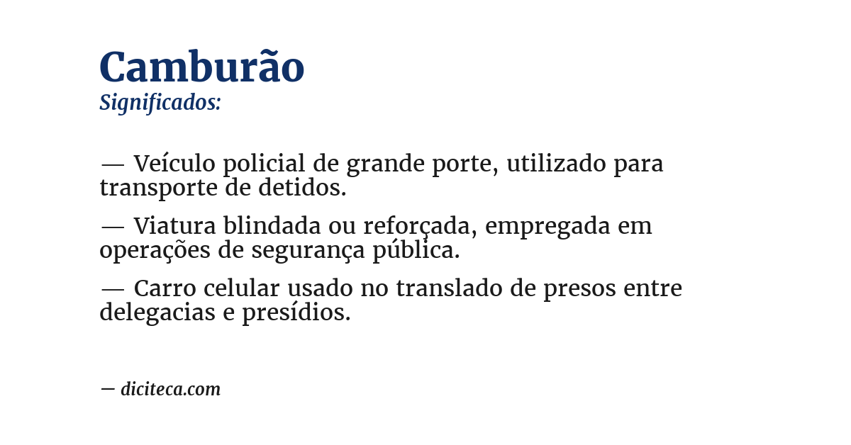 Significado de camburão