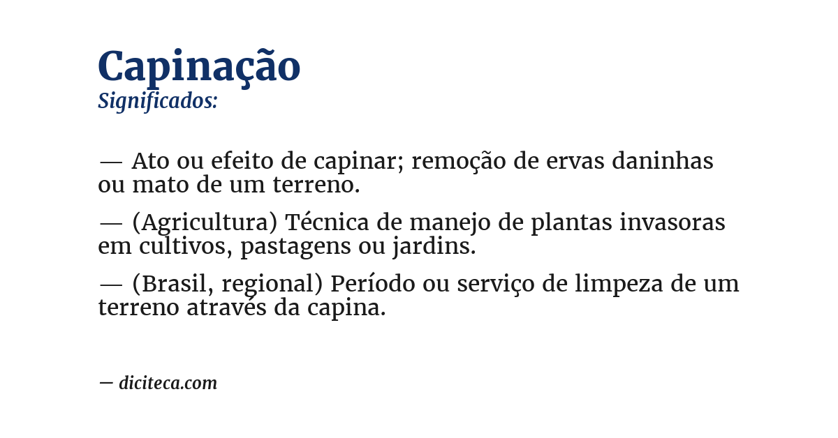 Significado de capinação