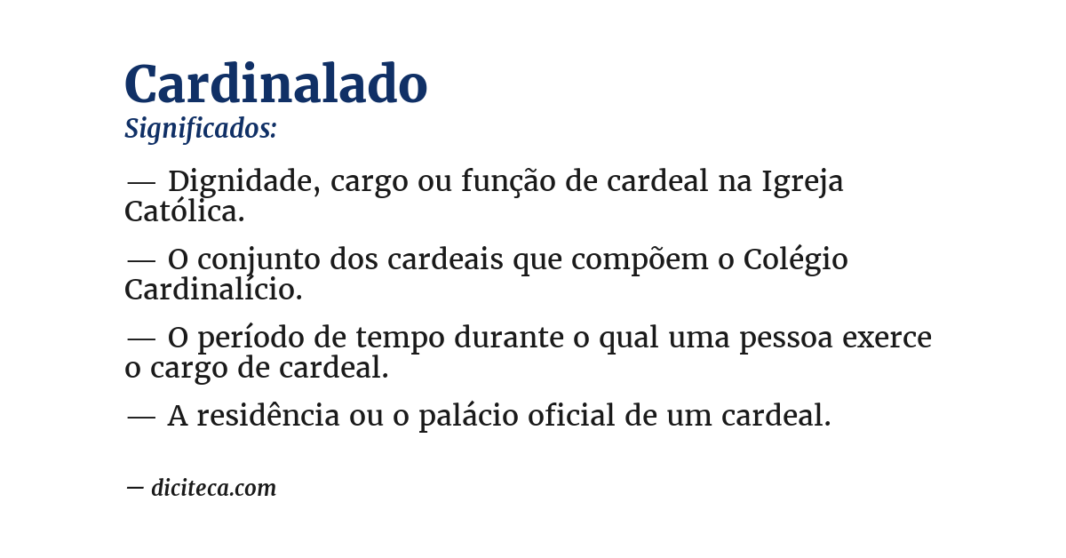 Significado de cardinalado