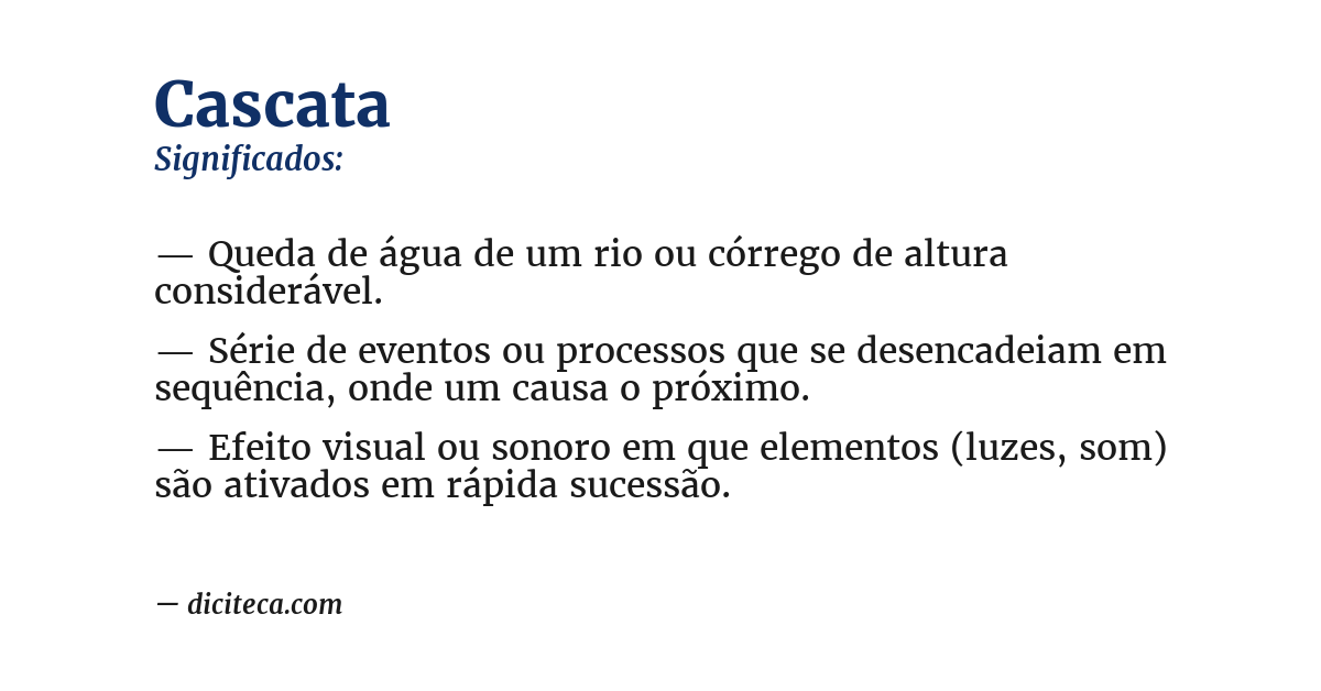 Significado de cascata