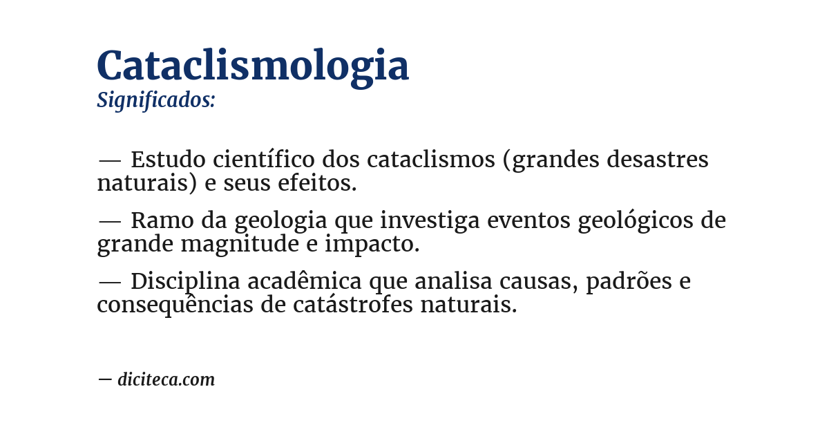 Significado de cataclismologia
