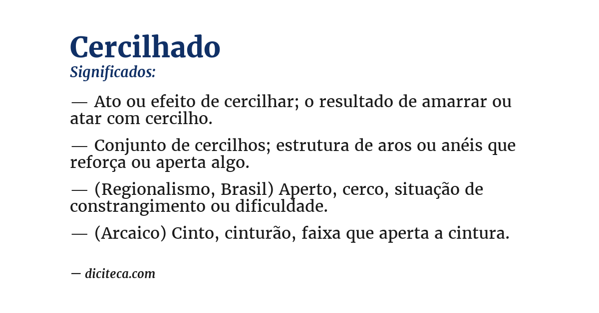 Significado de cercilhado