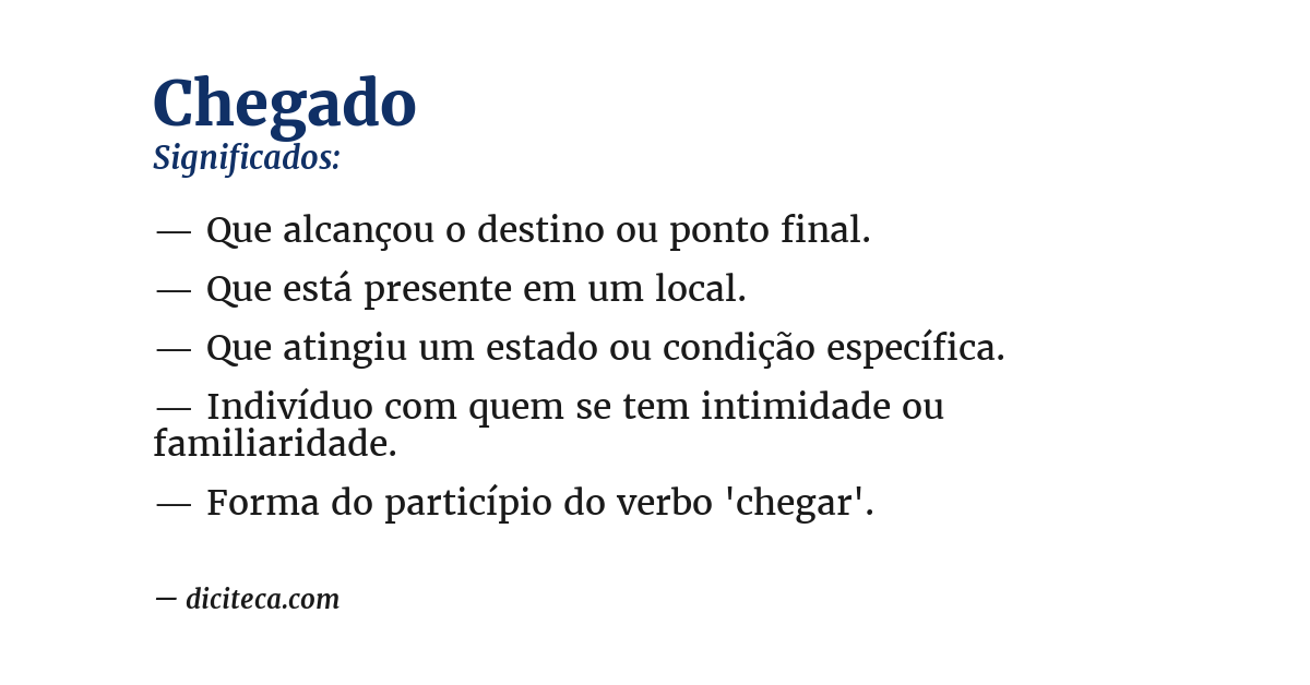 Significado de chegado
