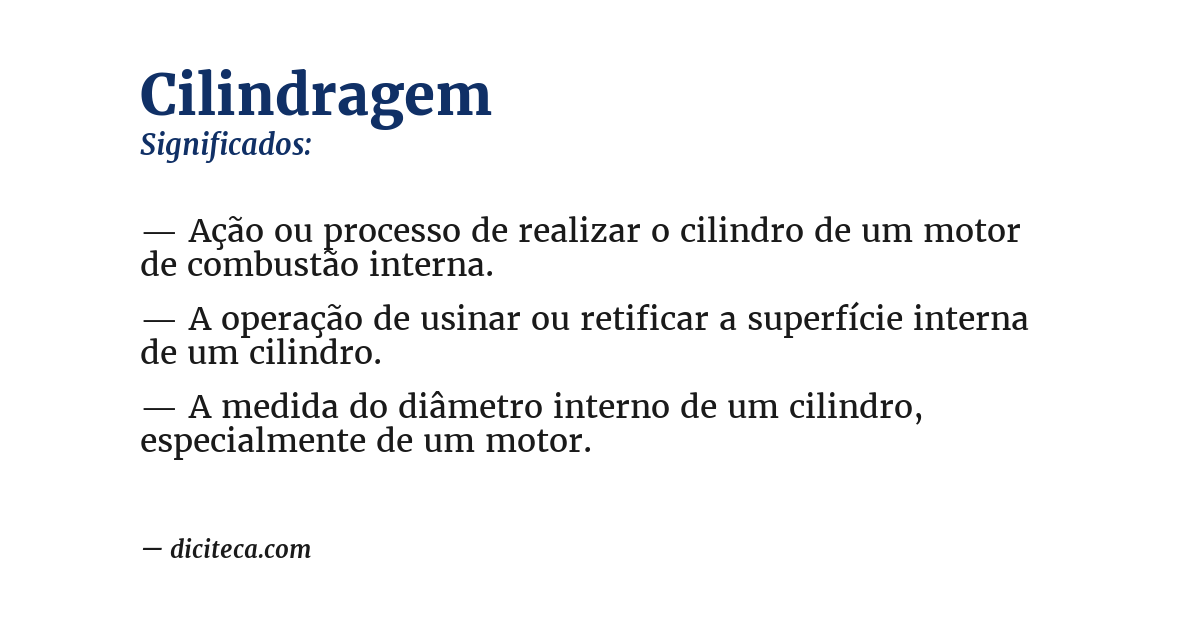 Significado de cilindragem